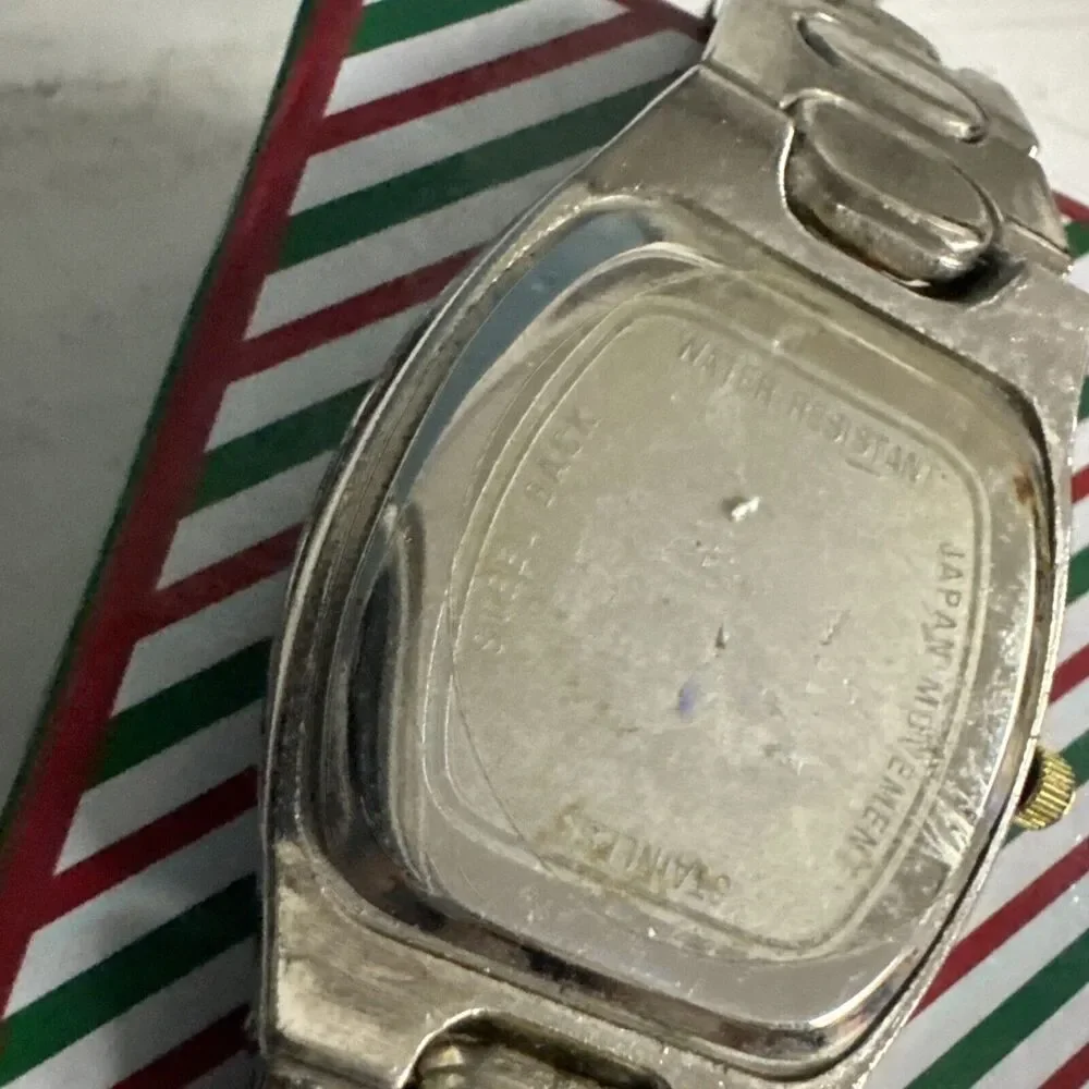 Paul Jardin Men's Silver‎ Toned Link Band Analog Watch Water Resistant *read